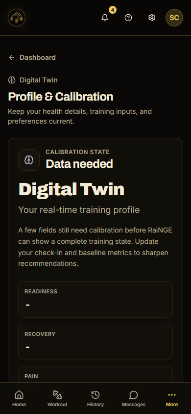 RaiNGE client profile and intake form