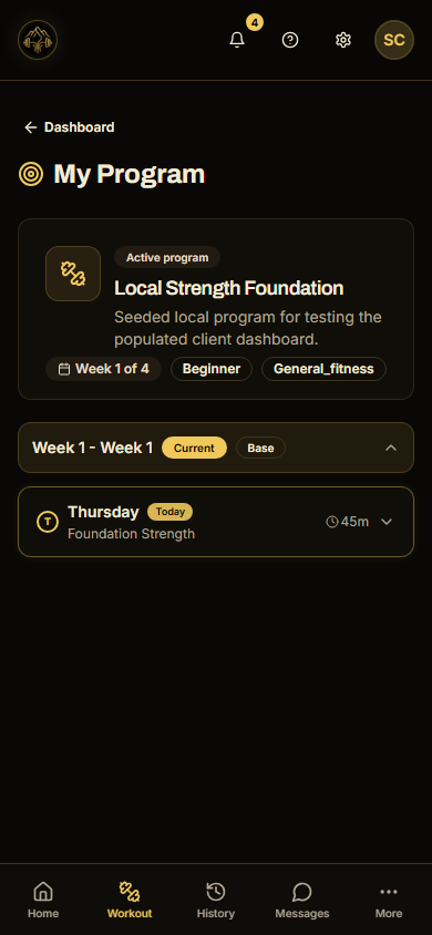 RaiNGE client my program view