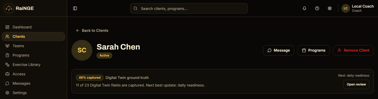 RaiNGE client details reviewed before programming